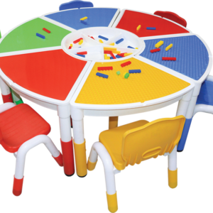 Moon Piece Kids Activity Table with Chairs | Colorful Play School Furniture
